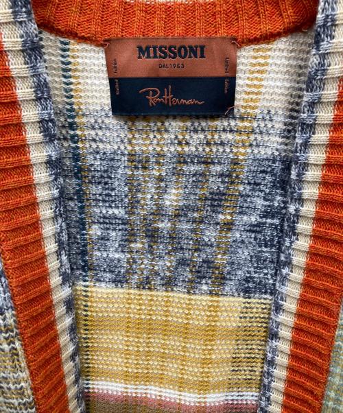 missoni（ミッソーニ）missoni (ミッソーニ) Ron Herman (ロンハーマン) 別注ニットカーディガン イエロー×オレンジ サイズ:Freeの古着・服飾アイテム