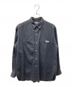 COMME des GARCONS HOMMEコムデギャルソン オム）の古着「デカオム レッドステッチデザインシャツ」｜ブラック