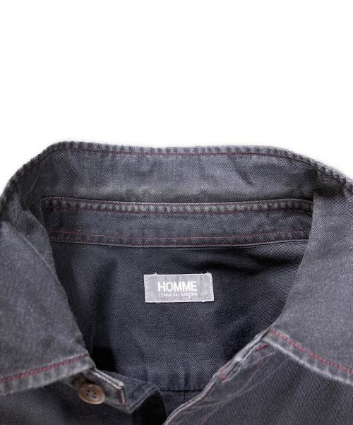 COMME des GARCONS HOMME（コムデギャルソン オム）COMME des GARCONS HOMME (コムデギャルソン オム) デカオム レッドステッチデザインシャツ ブラック サイズ:表記無しの古着・服飾アイテム