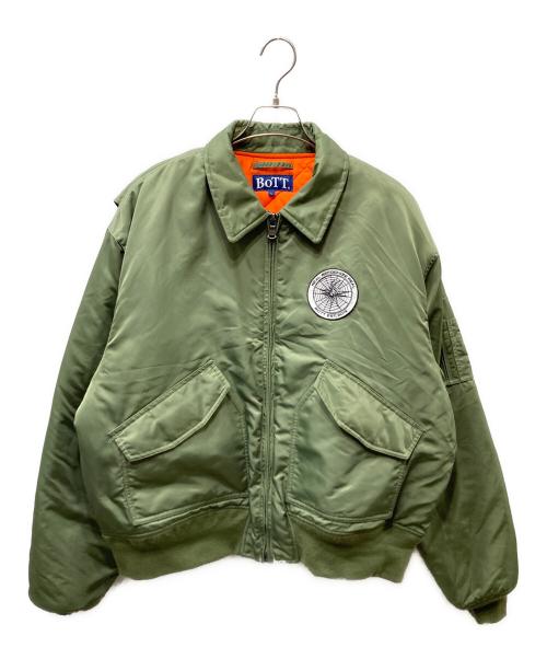 BoTT（ボット）BoTT (ボット) Nylon Flight Jacket 23AW フライトジャケット オリーブ サイズ:SIZE Lの古着・服飾アイテム