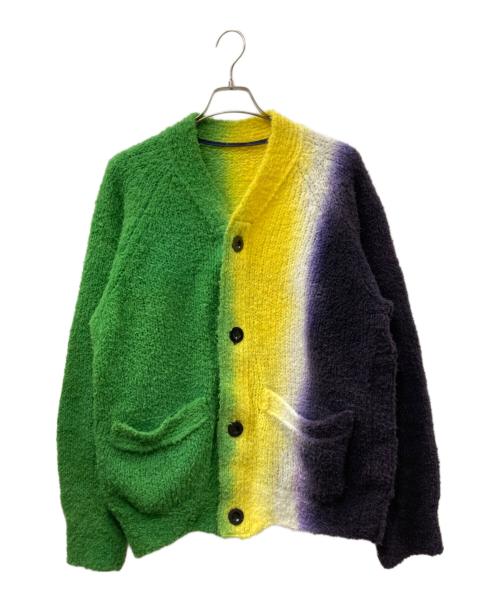 sacai（サカイ）sacai (サカイ) TIE DYE KNIT CARDIGAN タイダイ グラデーション ニット カーディガン グリーン×イエロー サイズ:3の古着・服飾アイテム