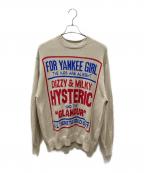 Hysteric Glamourヒステリックグラマー）の古着「DIZZY & MILKY編込 セーター」｜グレー×レッド
