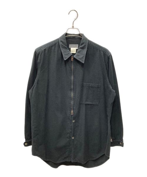 Yohji Yamamoto pour homme（ヨウジヤマモト プールオム）Yohji Yamamoto pour homme (ヨウジヤマモト プールオム) 80年代タグ ダブルジップ切替シャツジャケット ブラック サイズ:SIZE Mの古着・服飾アイテム