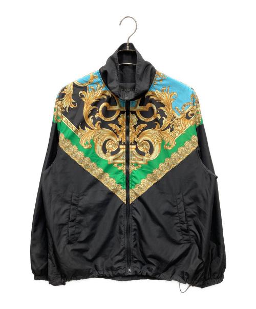 VERSACE（ヴェルサーチ）VERSACE (ヴェルサーチ) バロック柄 ウィンドブレーカー ブラック×ゴールド サイズ:46の古着・服飾アイテム