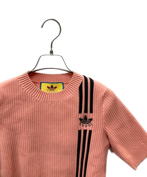 GUCCI（グッチ）GUCCI (グッチ) adidas (アディダス) 半袖ニット ピンク サイズ:SIZE XSの古着・服飾アイテム