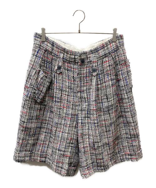 BED J.W. FORD（ベッドフォード）BED J.W. FORD (ベッドフォード) Short Cargo-Pants ツイードハーフパンツ ホワイト×ブラック サイズ:SIZE 2の古着・服飾アイテム