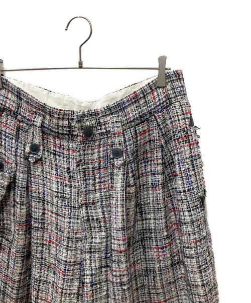 BED J.W. FORD（ベッドフォード）BED J.W. FORD (ベッドフォード) Short Cargo-Pants ツイードハーフパンツ ホワイト×ブラック サイズ:SIZE 2の古着・服飾アイテム