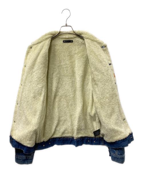 MINEDENIM（マインデニム）MINEDENIM (マインデニム) WIND AND SEA (ウィンダンシー) バックロゴプリントボアデニムジャケット ブルー サイズ:4の古着・服飾アイテム