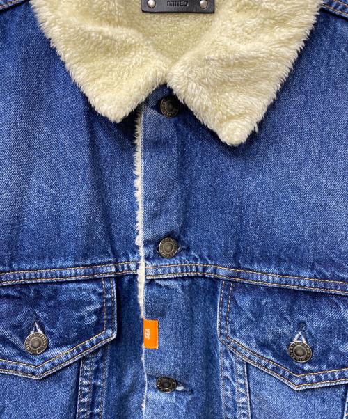 MINEDENIM（マインデニム）MINEDENIM (マインデニム) WIND AND SEA (ウィンダンシー) バックロゴプリントボアデニムジャケット ブルー サイズ:4の古着・服飾アイテム