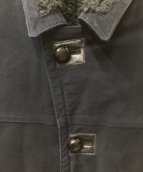 Rags McGREGOR（ラグスマックレガー）Rags McGREGOR (ラグスマックレガー) コットンモールスキンボアランチコート ブラック サイズ:Lの古着・服飾アイテム