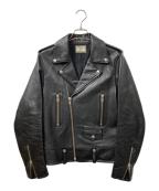 Rags McGREGORラグスマックレガー）の古着「DOUBLE RIDERS LEATHER JACKET ホースハイドダブルライダースジャケット」｜ブラック
