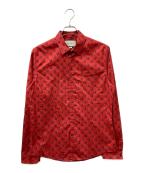 GUCCIグッチ）の古着「L/GOST DUKE SHIRT GG柄 ゴースト シャツ」｜レッド