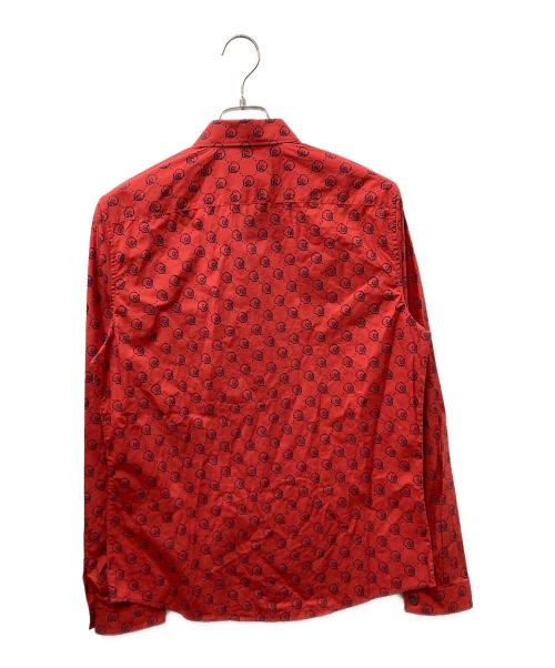 GUCCI（グッチ）GUCCI (グッチ) L/GOST DUKE SHIRT GG柄 ゴースト シャツ レッド サイズ:39の古着・服飾アイテム