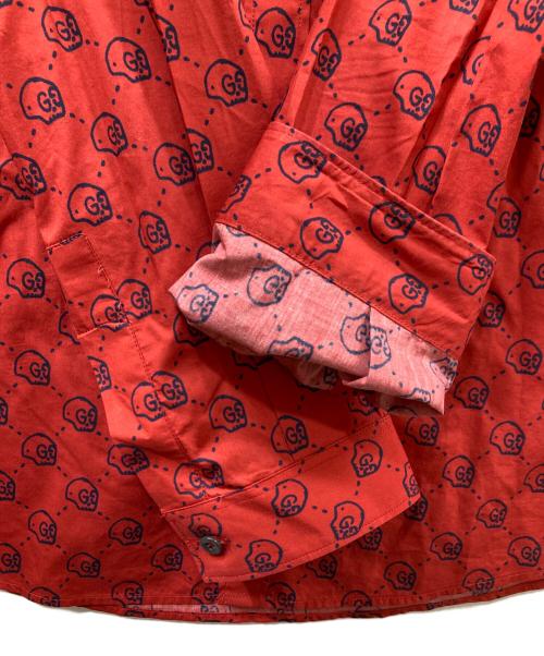 GUCCI（グッチ）GUCCI (グッチ) L/GOST DUKE SHIRT GG柄 ゴースト シャツ レッド サイズ:39の古着・服飾アイテム