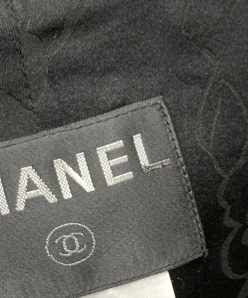 CHANEL（シャネル）CHANEL (シャネル) ウールシルク混ノーカラージャケット ブラック サイズ:SIZE 38の古着・服飾アイテム
