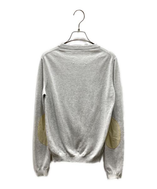 Maison Margiela 4（メゾンマルジェラ 4）Maison Margiela 4 (メゾンマルジェラ 4) エルボーパッチ クルーネックニット グレー サイズ:SIZE Mの古着・服飾アイテム