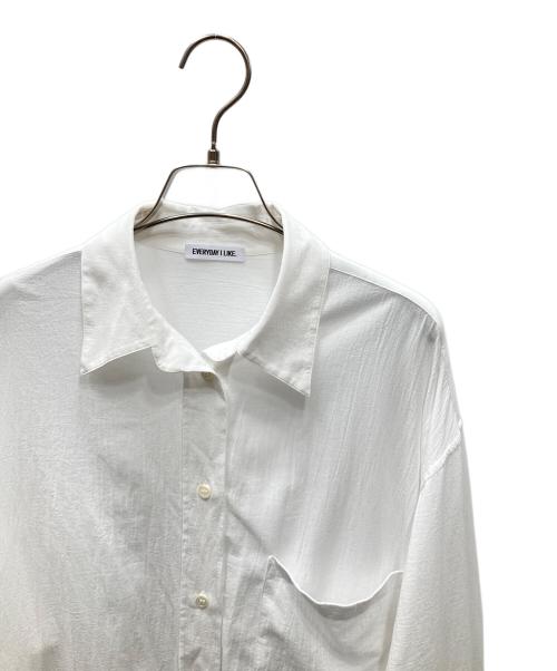 DEUXIEME CLASSE（ドゥーズィエム クラス）Deuxieme Classe (ドゥーズィエム クラス) EVERYDAY I LIKE. Cotton Sheer Wash シャツ ホワイト サイズ:サイズ表記無しの古着・服飾アイテム