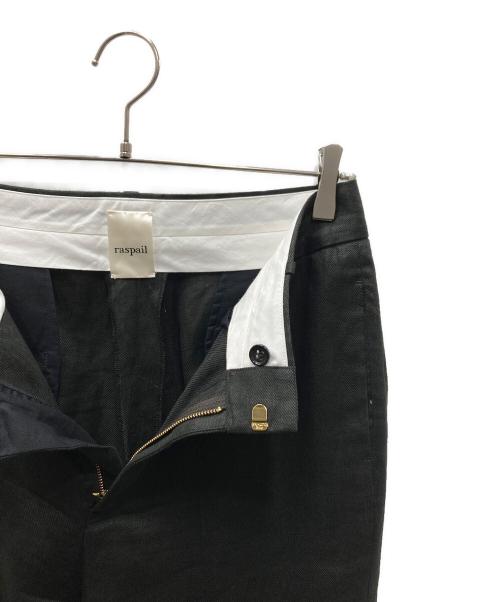 raspail（ラスパイユ）Raspail (ラスパイユ) Sophisticated Pants リネンワイドスラックス ブラック サイズ:SIZE 38の古着・服飾アイテム