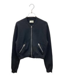Acne studios（アクネ ストゥディオズ）の古着「Olympia Boiled ニットボンバージャケット」｜ブラック