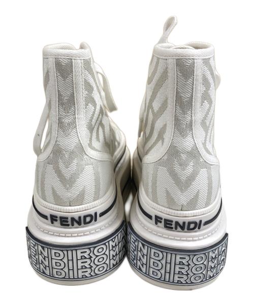 FENDI（フェンディ）FENDI (フェンディ) MARC JACOBS (マークジェイコブス) Domino Canvas High-top ドミノキャンバスハイカットスニーカー ホワイト×ブラック サイズ:SIZE 37の古着・服飾アイテム