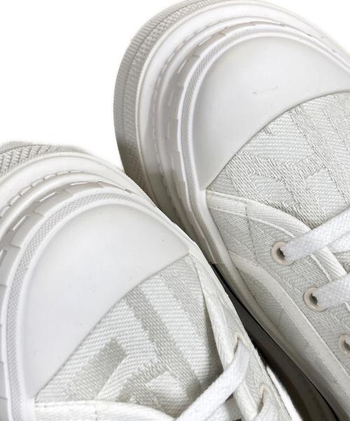 FENDI（フェンディ）FENDI (フェンディ) MARC JACOBS (マークジェイコブス) Domino Canvas High-top ドミノキャンバスハイカットスニーカー ホワイト×ブラック サイズ:SIZE 37の古着・服飾アイテム