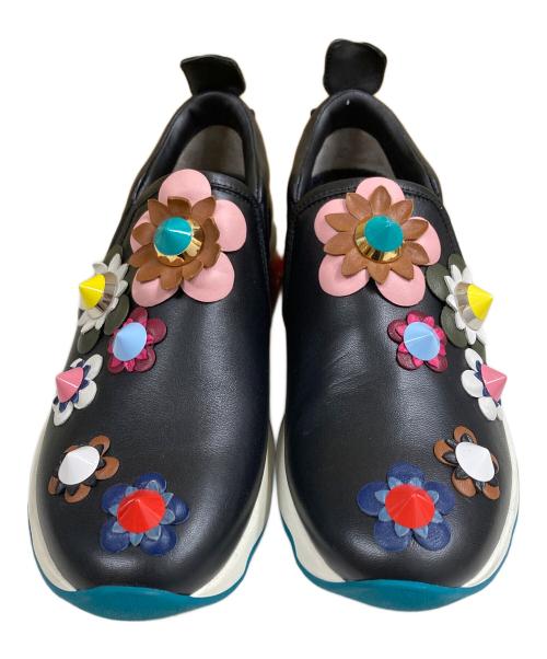 FENDI（フェンディ）FENDI (フェンディ) フラワースタッズスリッポン ブラック サイズ:SIZE 36の古着・服飾アイテム