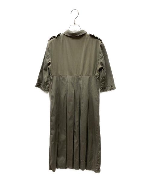 MIU MIU（ミュウミュウ）MIU MIU (ミュウミュウ) USED フリルシャツワンピース オリーブ サイズ:SIZE 40の古着・服飾アイテム