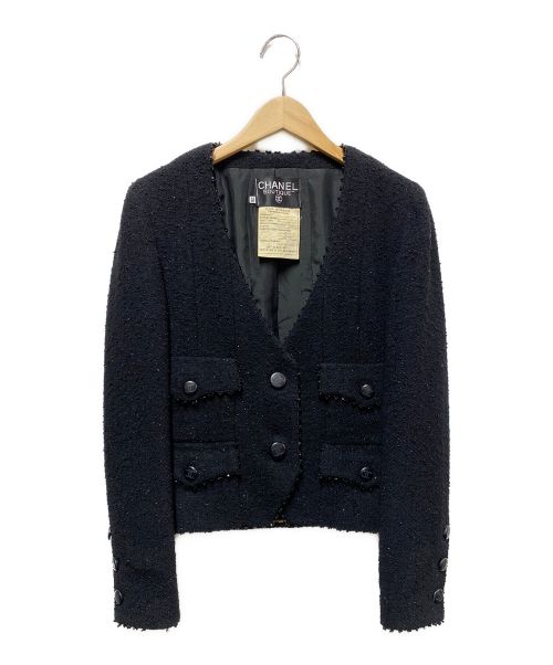 CHANEL（シャネル）CHANEL (シャネル) ヴィンテージツイードセットアップ ブラック サイズ:38の古着・服飾アイテム