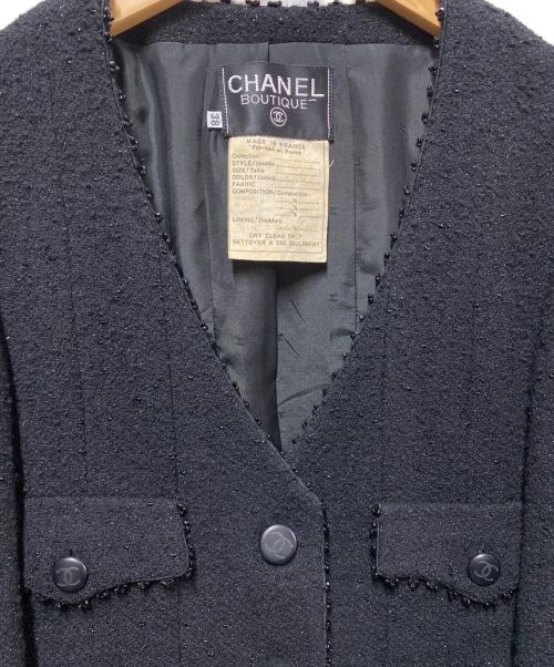 CHANEL（シャネル）CHANEL (シャネル) ヴィンテージツイードセットアップ ブラック サイズ:38の古着・服飾アイテム