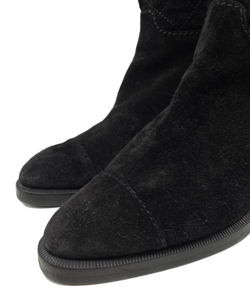CHANEL（シャネル）CHANEL (シャネル) ココマークスエードキルティングショートブーツ ブラック サイズ:36の古着・服飾アイテム