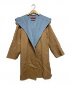 Max Mara Studioマックスマーラ ストゥディオ）の古着「シルク＆カシミヤ混 ベルテッドガウンコート」｜ブルー×ベージュ