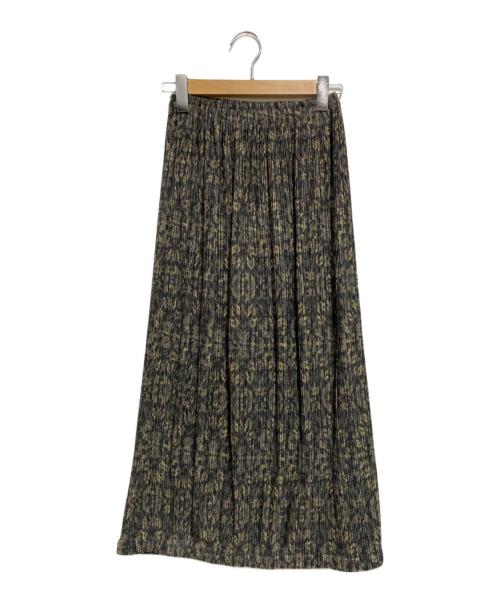 PLEATS PLEASE（プリーツプリーズ）PLEATS PLEASE (プリーツプリーズ) 総柄プリントプリーツスカート ブラック サイズ:3の古着・服飾アイテム