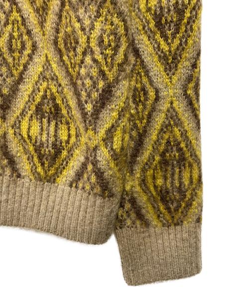 Needles（ニードルズ）Needles (ニードルズ) Mohair Cardigan Geometric Diamond ブラウン サイズ:-の古着・服飾アイテム
