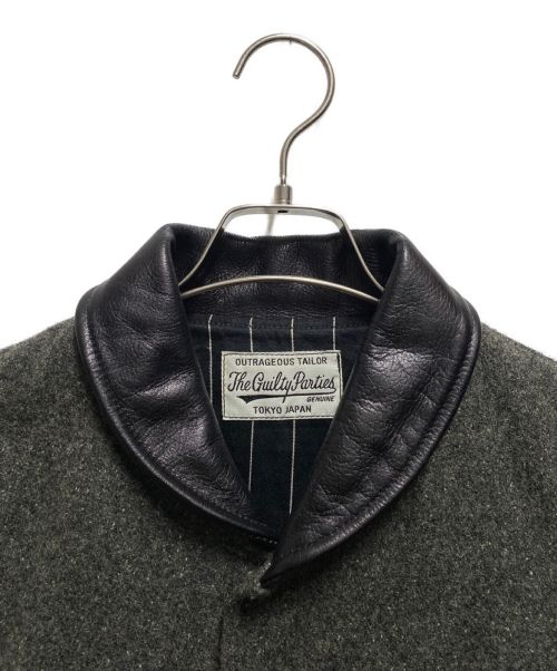 WACKO MARIA（ワコマリア）WACKO MARIA (ワコマリア) レザー切り替えウールシルクジャケット グレー サイズ:Sの古着・服飾アイテム