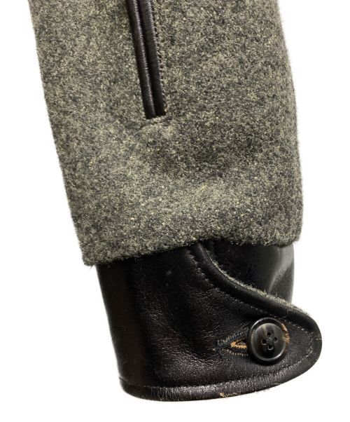 WACKO MARIA（ワコマリア）WACKO MARIA (ワコマリア) レザー切り替えウールシルクジャケット グレー サイズ:Sの古着・服飾アイテム