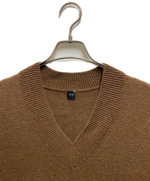ATON（エイトン）ATON (エイトン) カシミヤウールニットワンピース ブラウン サイズ:2の古着・服飾アイテム