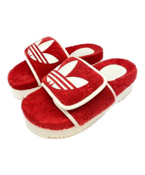 GUCCI（グッチ）GUCCI (グッチ) adidas (アディダス) GGプラットフォームサンダル レッド サイズ:36の古着・服飾アイテム