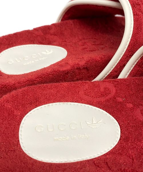 GUCCI（グッチ）GUCCI (グッチ) adidas (アディダス) GGプラットフォームサンダル レッド サイズ:36の古着・服飾アイテム