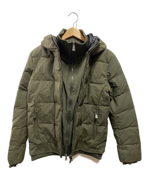AKM Contemporary（エーケーエムコンテンポラリー）AKM Contemporary (エーケーエムコンテンポラリー) スタンドネックレイヤードダウンジャケット カーキ サイズ:Sの古着・服飾アイテム