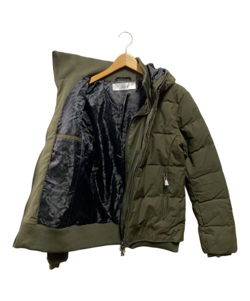 AKM Contemporary（エーケーエムコンテンポラリー）AKM Contemporary (エーケーエムコンテンポラリー) スタンドネックレイヤードダウンジャケット カーキ サイズ:Sの古着・服飾アイテム