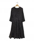 SINMEシンメ）の古着「ドットロングシャツワンピース」｜ブラック