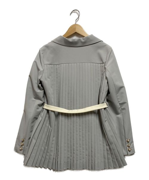 eimy istoire（エイミーイストワール）eimy istoire (エイミーイストワール) EM pearlバックプリーツバイカラーリボンジャケット グレー サイズ:FREEの古着・服飾アイテム