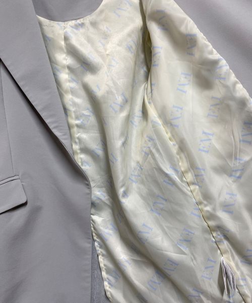 eimy istoire（エイミーイストワール）eimy istoire (エイミーイストワール) EM pearlバックプリーツバイカラーリボンジャケット グレー サイズ:FREEの古着・服飾アイテム