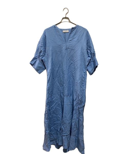 Adam et Rope（アダム エ ロペ）Adam et Rope (アダム エ ロペ) リネンボリュームスリーブワンピース ブルー サイズ:FREEの古着・服飾アイテム