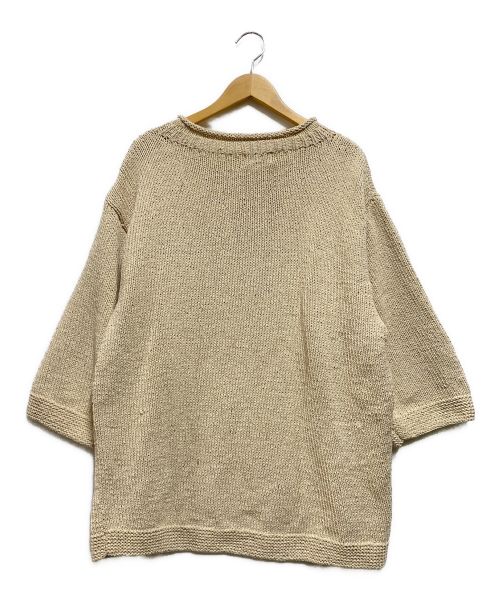 Mcmachan Woolen（マクマーンウーレン）Mcmachan Woolen (マクマーンウーレン) フラワーデザイン ロールネック コットン ニット ベージュ サイズ:表記なしの古着・服飾アイテム