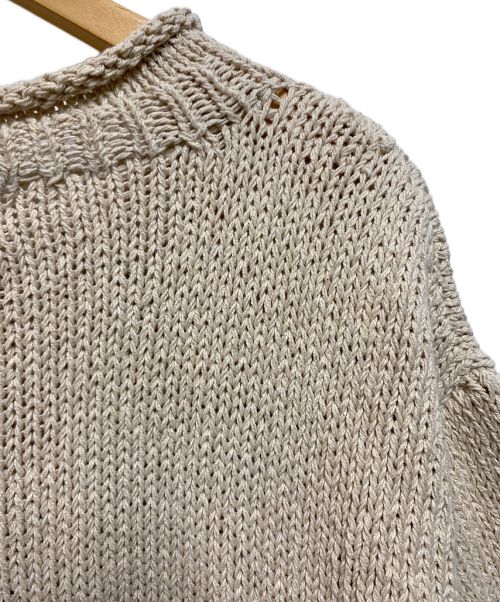 Mcmachan Woolen（マクマーンウーレン）Mcmachan Woolen (マクマーンウーレン) フラワーデザイン ロールネック コットン ニット ベージュ サイズ:表記なしの古着・服飾アイテム