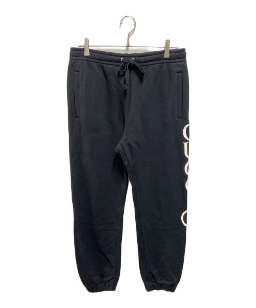 GUCCI（グッチ）GUCCI (グッチ) サイドロゴプリントドローストリングスウェットパンツ ブラック サイズ:Мの古着・服飾アイテム