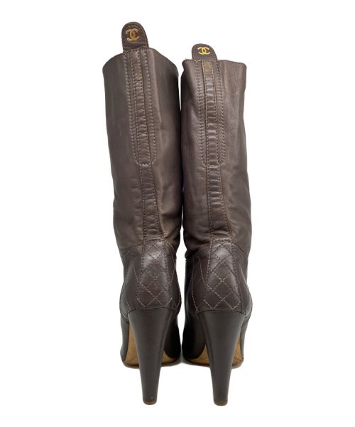 CHANEL（シャネル）CHANEL (シャネル) ココマークヒールブーツ ブラウン サイズ:41の古着・服飾アイテム