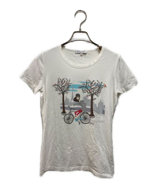 CELINE（セリーヌ）CELINE (セリーヌ) プリントTシャツ ホワイト サイズ:Sの古着・服飾アイテム