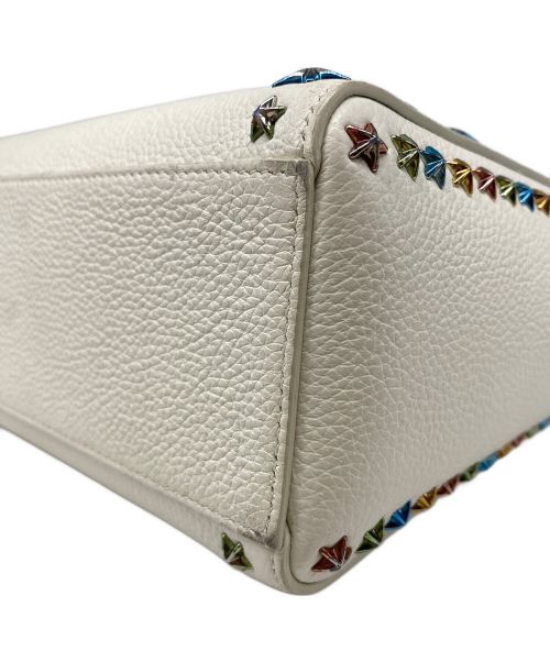 JIMMY CHOO（ジミーチュウ）JIMMY CHOO (ジミーチュウ) ペガシスタッズ2WAYバッグ ホワイトの古着・服飾アイテム